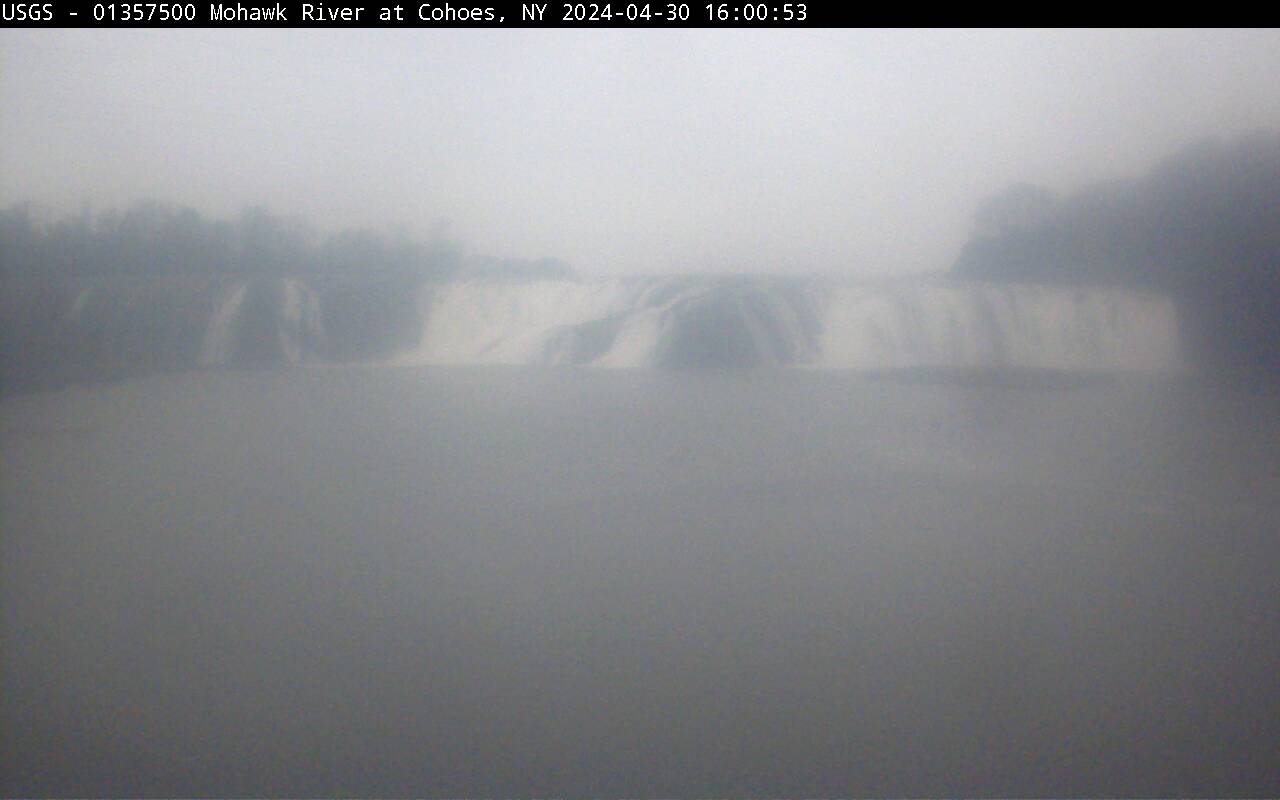 View of Cohoes Falls upstream from USGS gaging station
